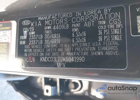 2019 Kia Niro Plug-In Hybrid Ex from USA, damaged, VIN KNDCD3LD2K5341990